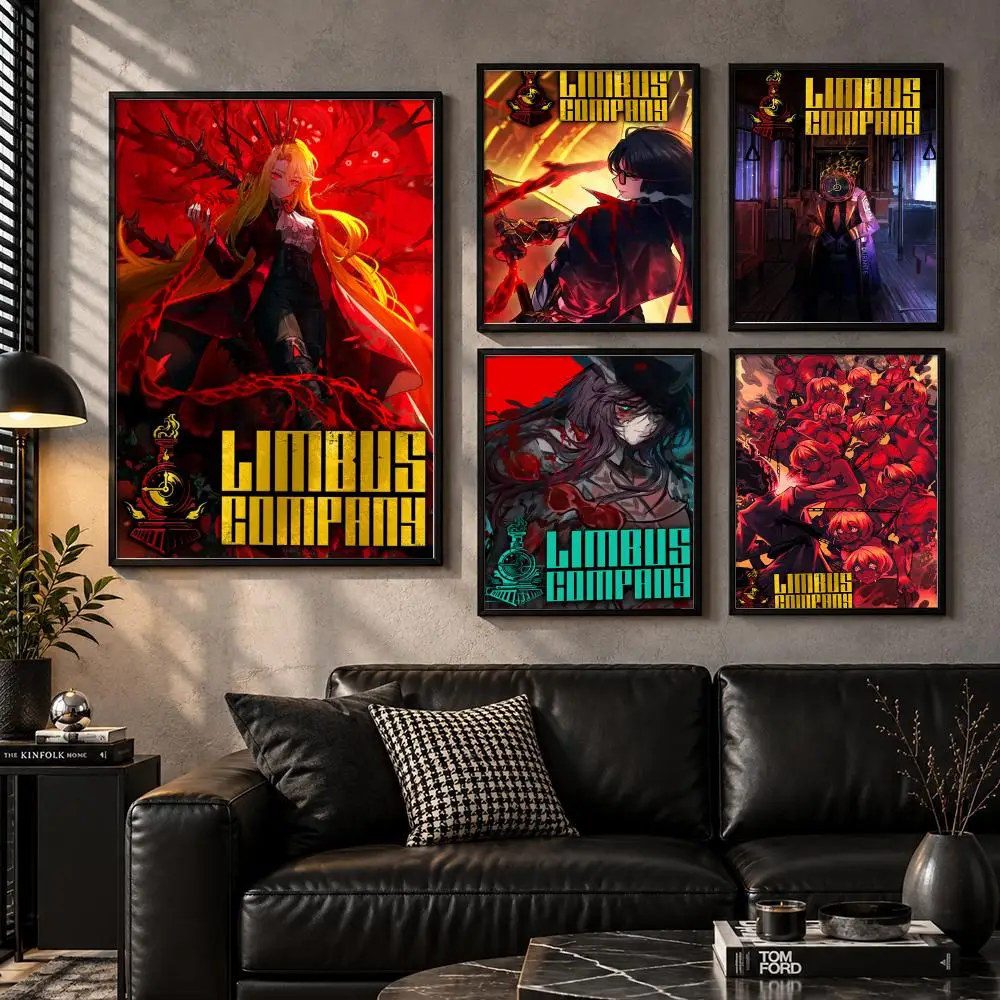 Limbus Company Dark Fantasy Strategy Game Universe Adventure Poster Modern Self Adhesive Wall Art Prints for Bedroom Living Room