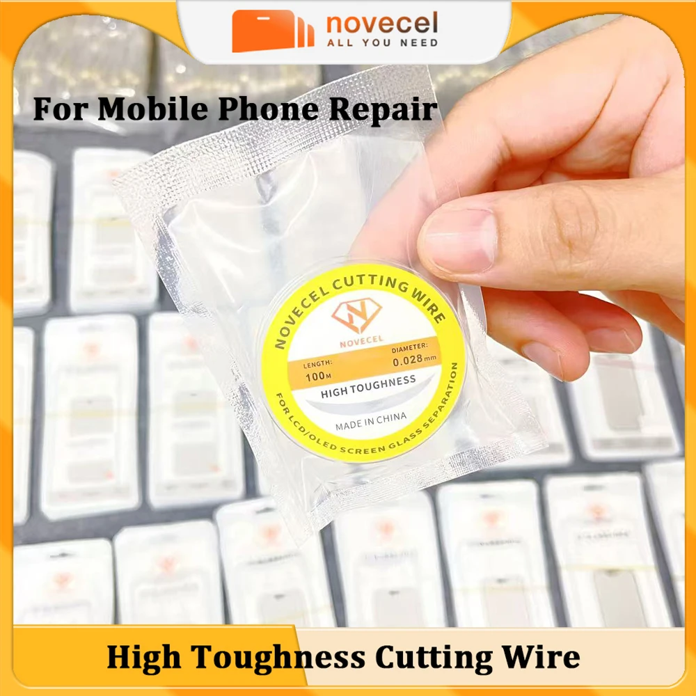 

Novecel 10pc Hardness Diamond Cutting Wire 0.03 0.02mm Alloy Steel Gold Line for Mobile Phone LCD Screen Separating Repair Tools