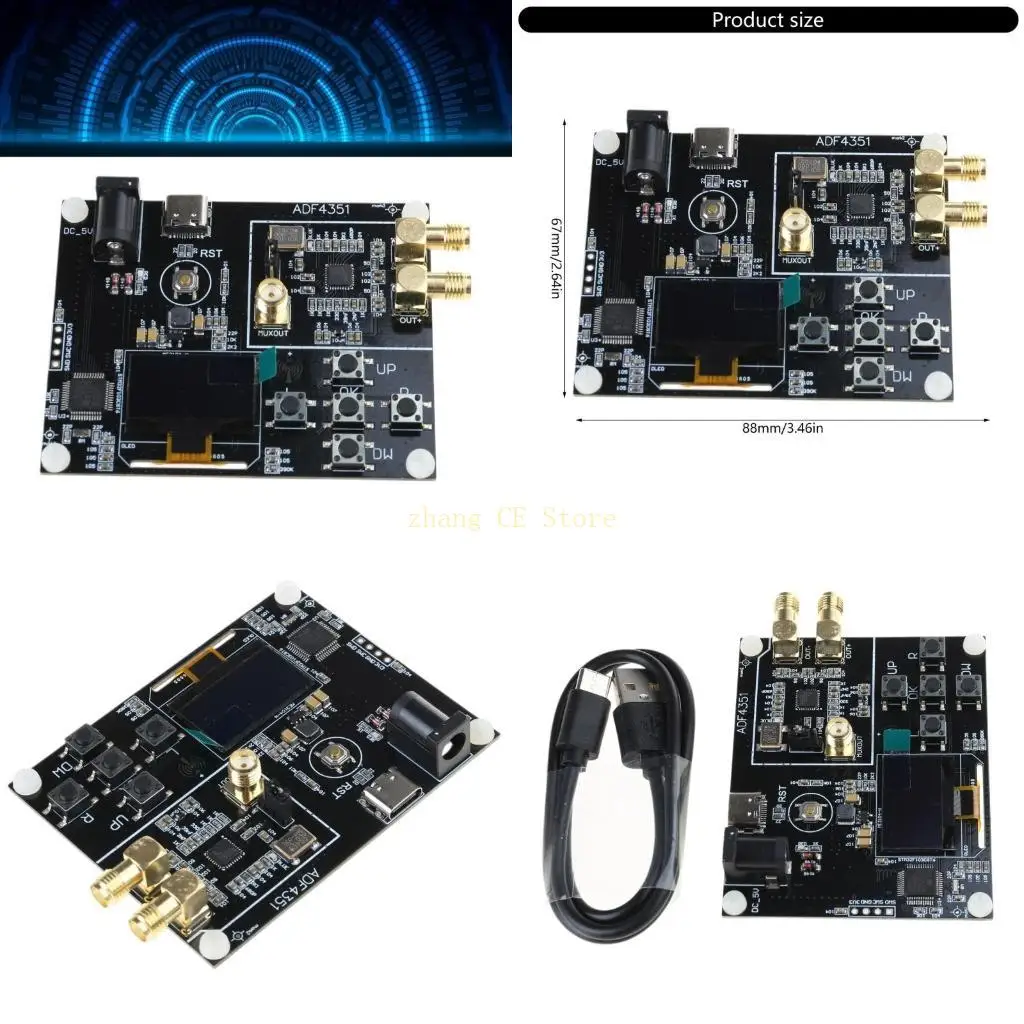 

M5TD High Performances Single Chip ADF4351 Generator Module, STM32 Controlled 35M-4.4G Output for Engineering Research