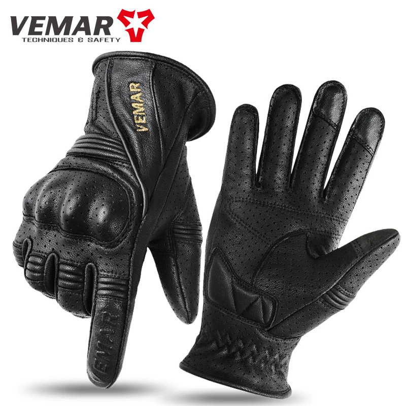 

Summer Motorcycle Riding Gloves Men Women Touchscreen Goat Leather Motocross Gloves Hard Shell Protective Moto Gloves Anti-fall