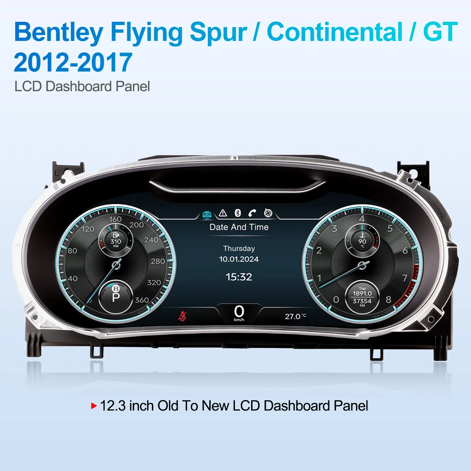 

Новый дизайн Navihua: цифровая приборная панель с ЖК-дисплеем для Bentley Flying Spur Continental GT 2012-2017 на базе Linux