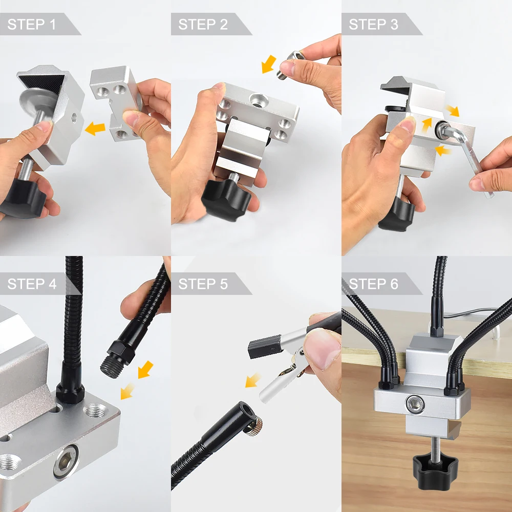 Toolour Third Hand Soldering Tool with 3X Magnifying Lamp and 4 Flexible Helping Hand Arms for Soldering, Assembly, Repair