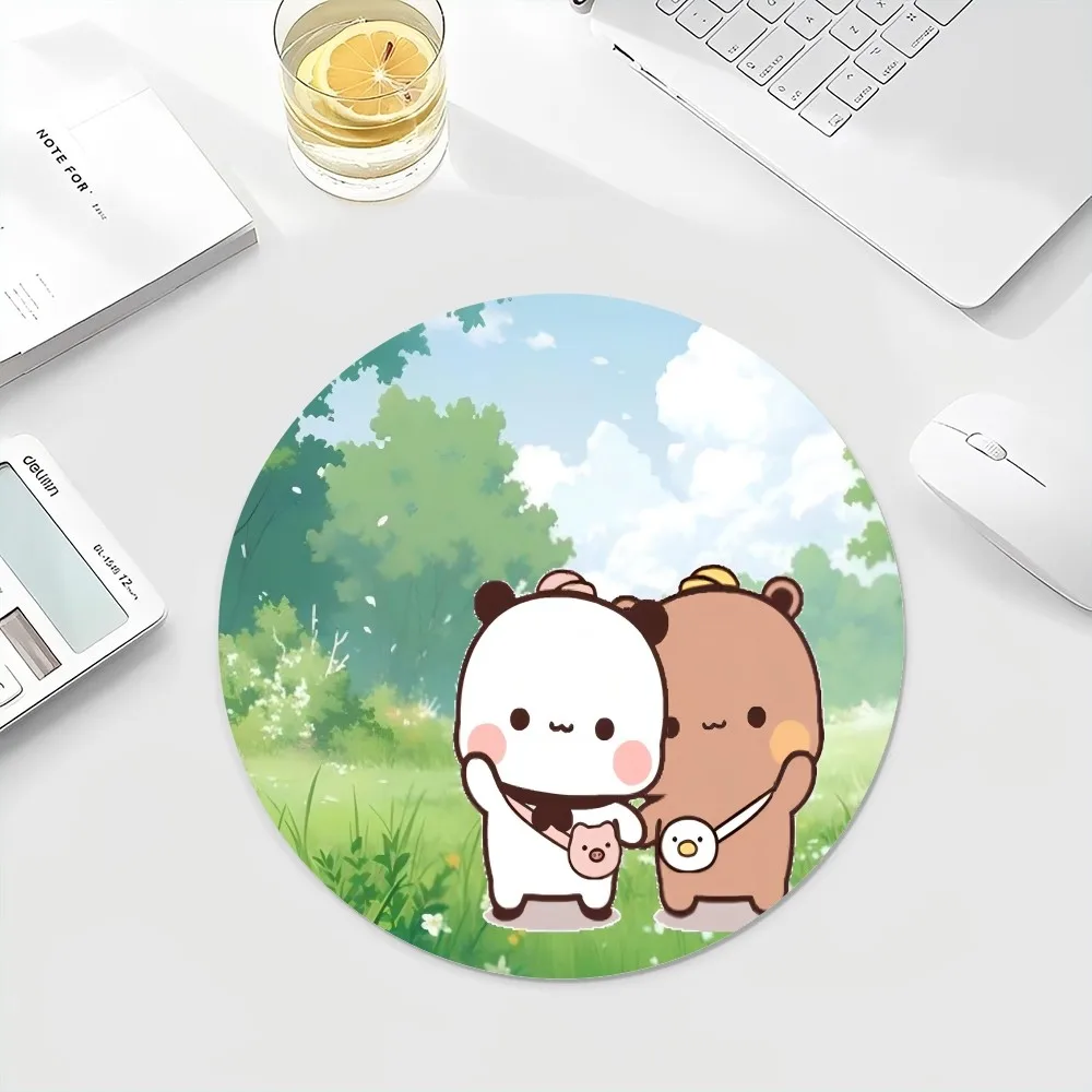 Bubu e Dudu Pequena Redonda Desktop Mat, Kawaii Gaming Acessórios, Estudantes Writing Pad, Mouse Pad para PC Gamer