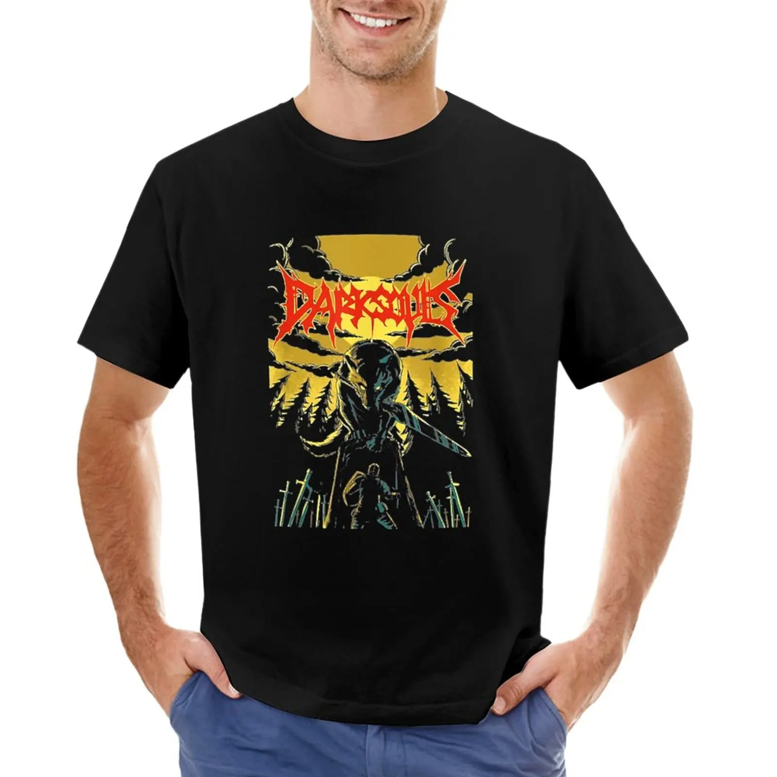 

Unofficial Dark Souls Metal Band T-Shirt custom t shirt summer tops sweat shirt mens graphic t-shirts hip hop