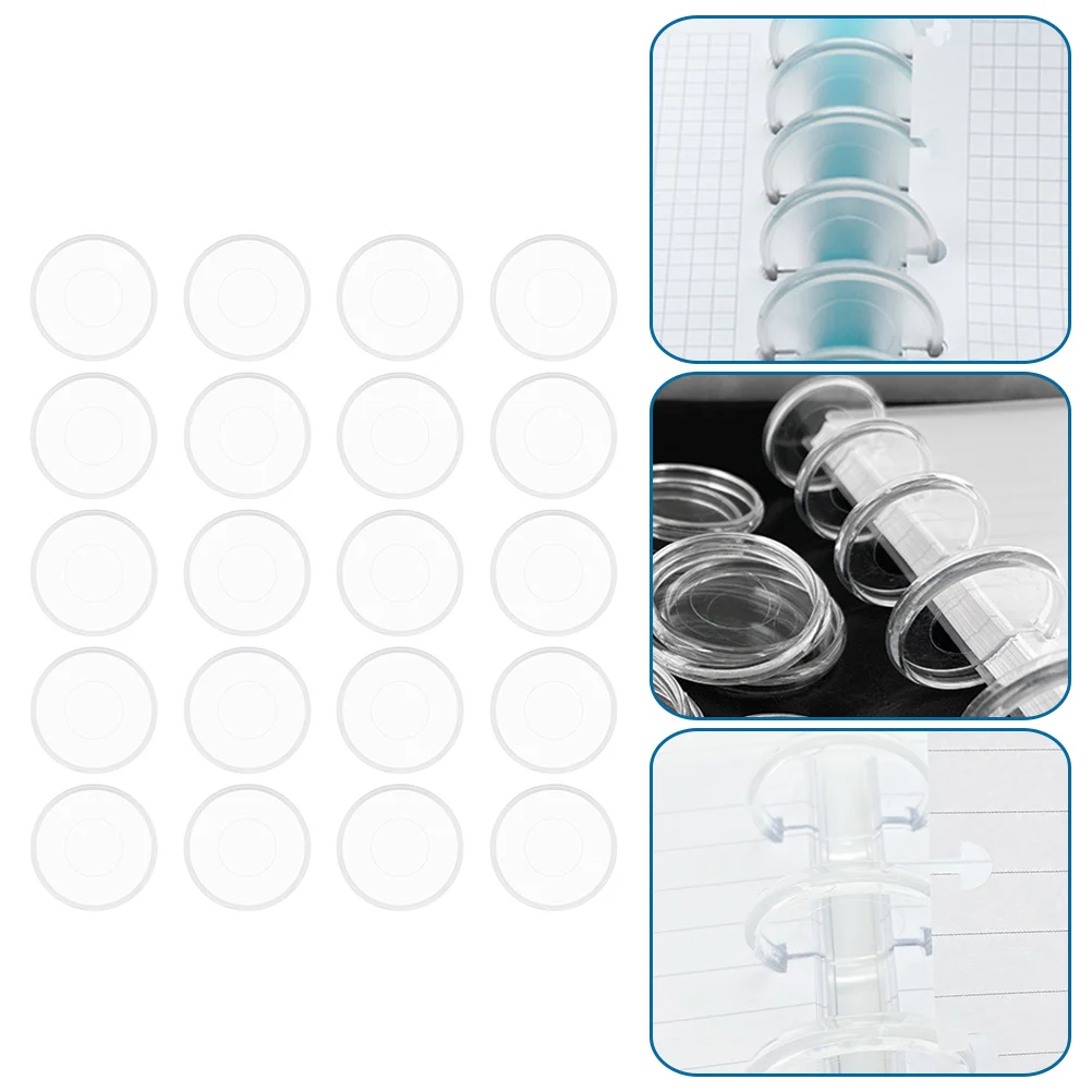 20 Stück runde Pilz-Loch-Binder, Mini-Notizbuch, Büroklammer, Abs-Ringe, lose Blätterbindung