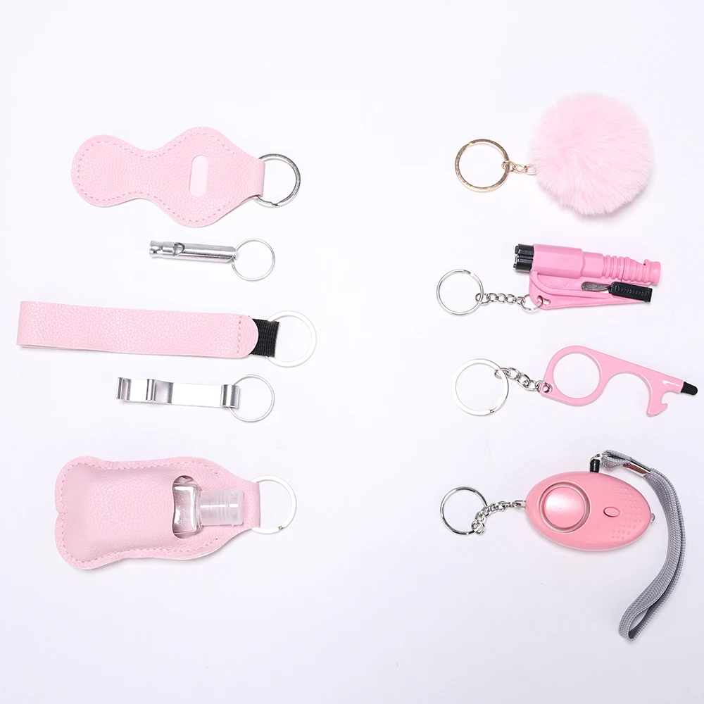 9pcs Self Defense For Women Safety Keychain Full Set With Personal Alarm, Knife  Accessories Birthday Gifts For Mom Women Girls