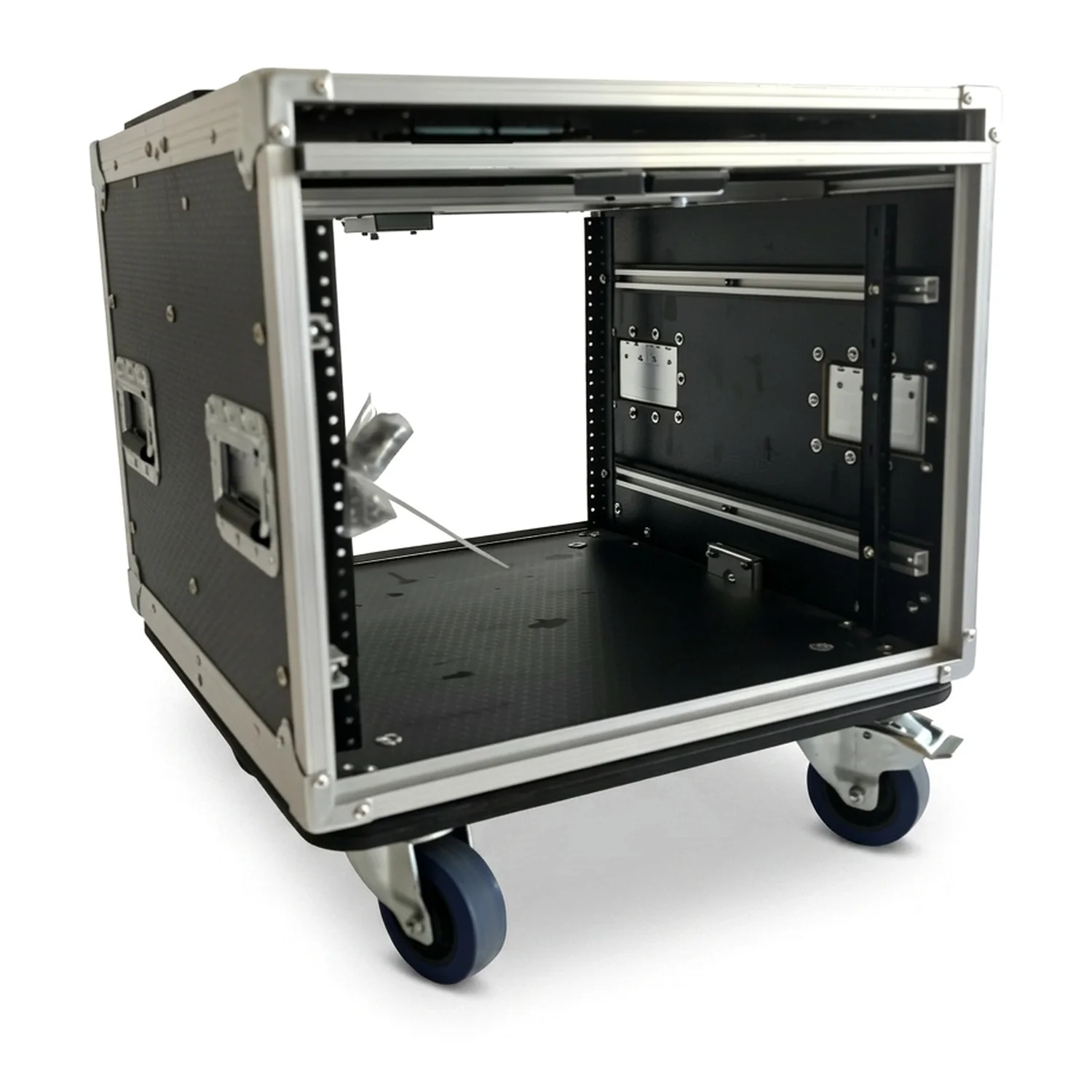 8U 19 Inch Amplifier Rack Flight Case with Sliding Door and Casters for Touring Audio Equipment OEM ODM