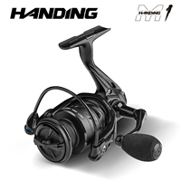 HANDING 500-5000 Black M1 Spinning Reel 12kg Max Drag, 5.2:1 Gear Ratio, 9+1 Ball Bearings Fishing Reel for Perch Bass and Pike