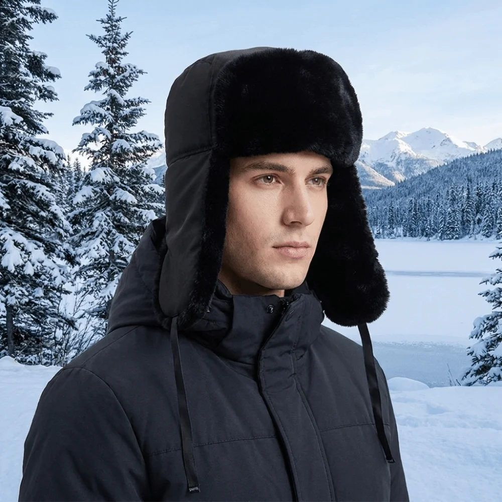 Comfortable Plush Windproof Pilot Hat Thickened Soft Ear Protection Cap Windproof Warm Winter Ear Cap Outdoor