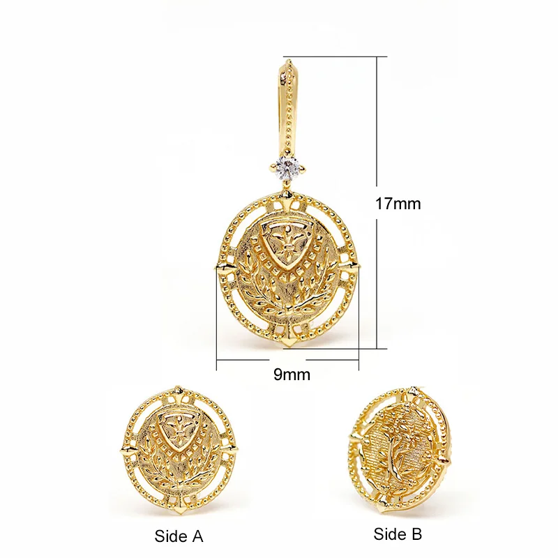 LAMOON Lucky Coin Necklace For Women 925 Sterling Silver Mini Totem Badge Pendant K Gold Plated Handmade Delicacy Jewelry NI070
