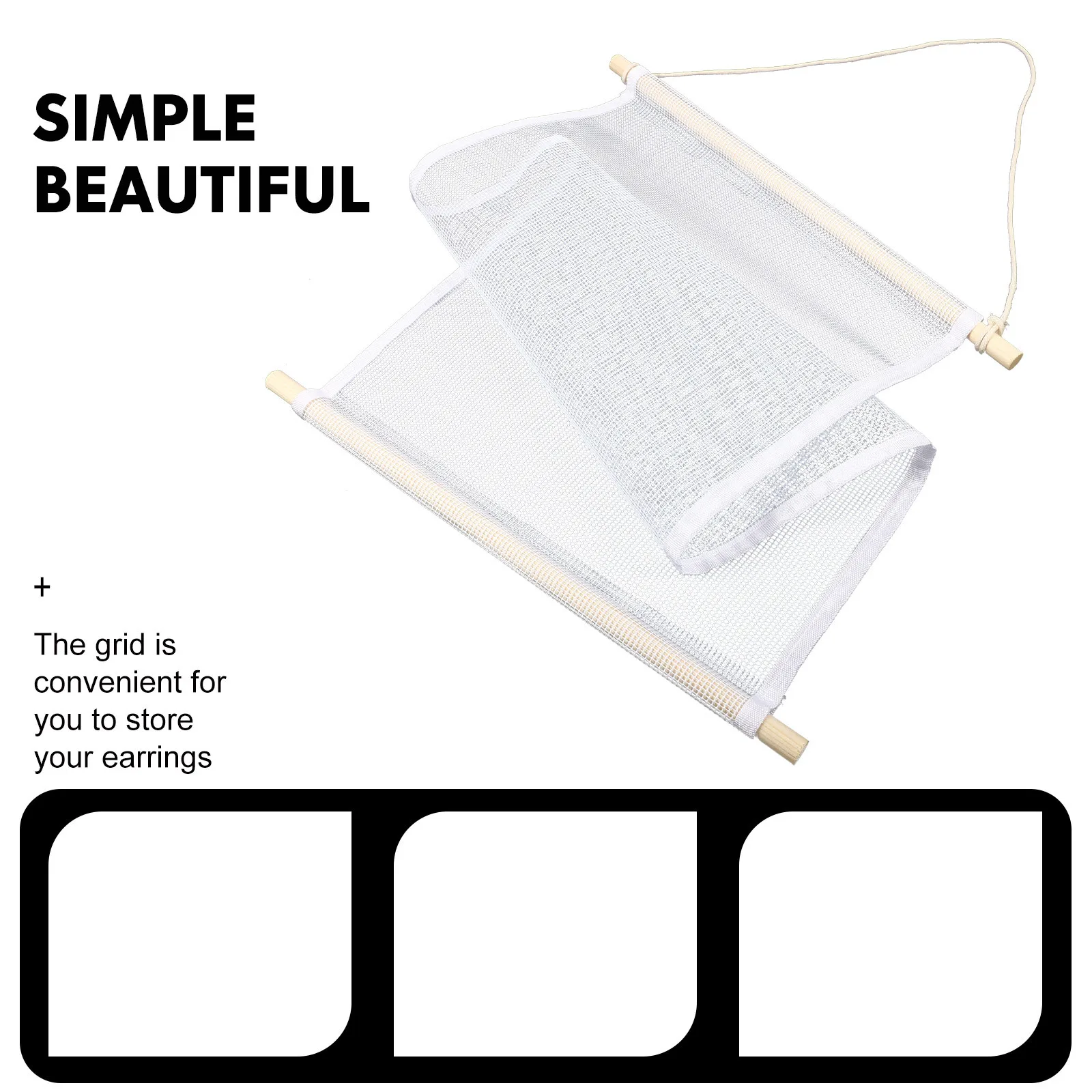 

Wood Jewelry Rack Rectangular Shape Hanging Earring Holder Wall Mounted Organizer Jewelry Display Rack Wall Organizer