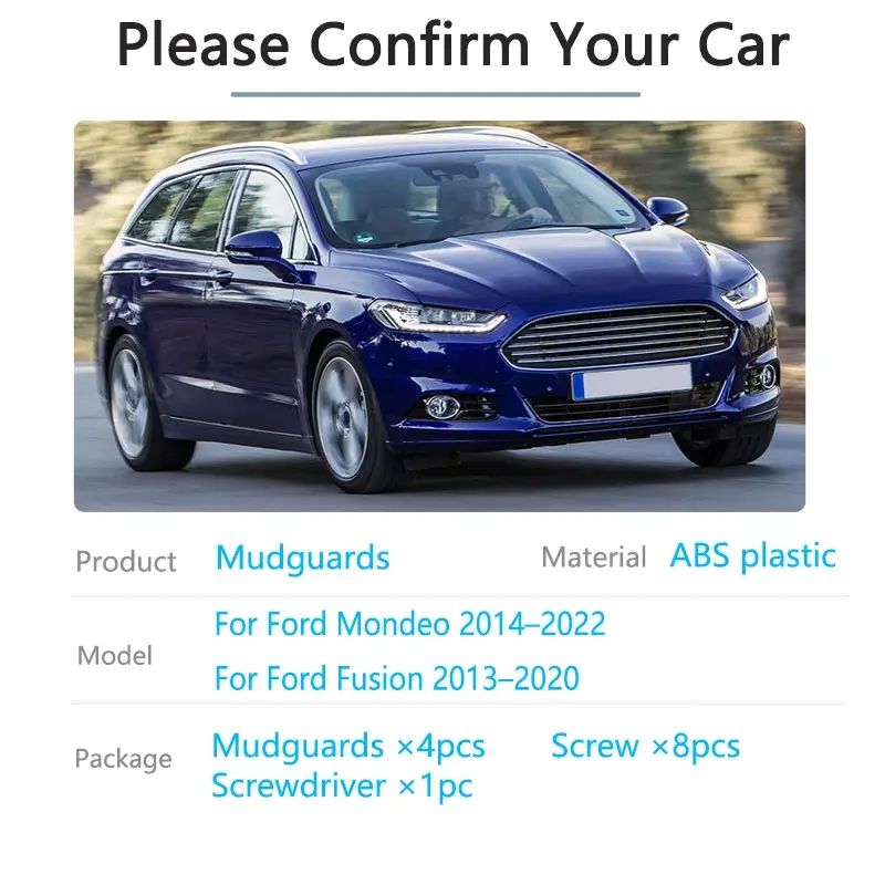 For Ford Mondeo Fusion 2014~2022 4x Car Mudflaps Mudguards Splash Guards Front Rear Mud Flap New Upgrade Fender Wheel Protector