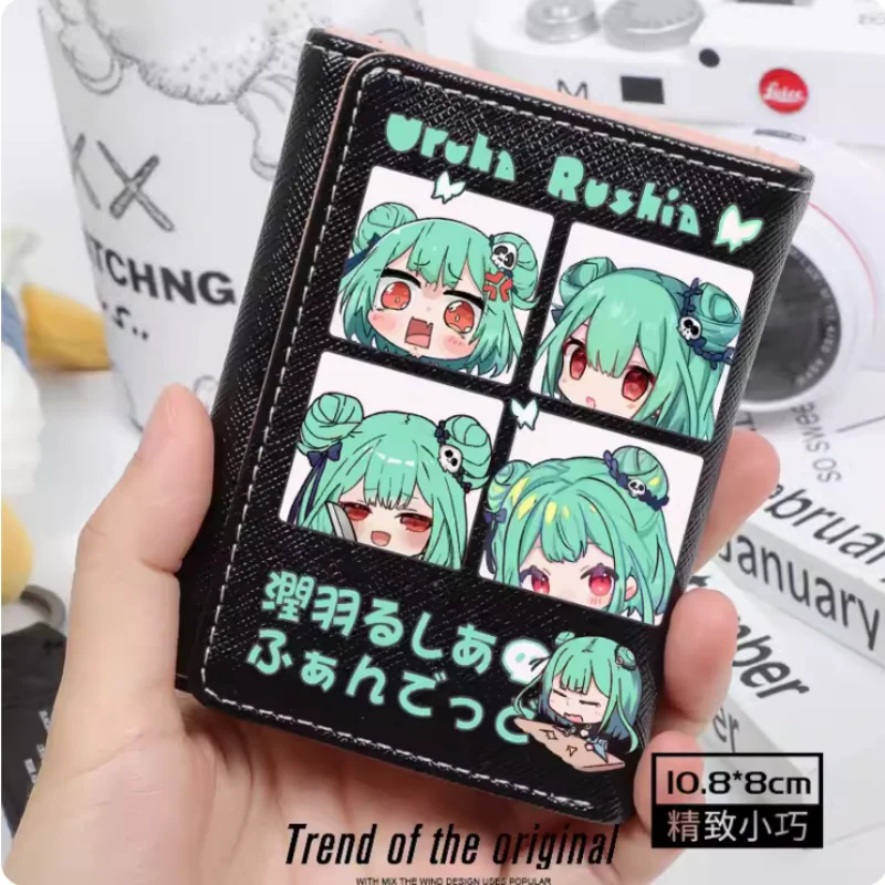 Anime Uruha Rushia Hololive Fashion Wallet PU Purse Card Holder Hasp Money Bag Cosplay Gift B1253