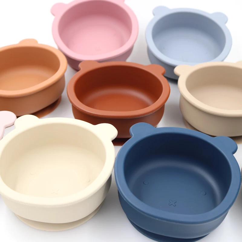300ml Silicone Bear Shaped Bowl Baby Feeding Tableware Sauction Cartoon