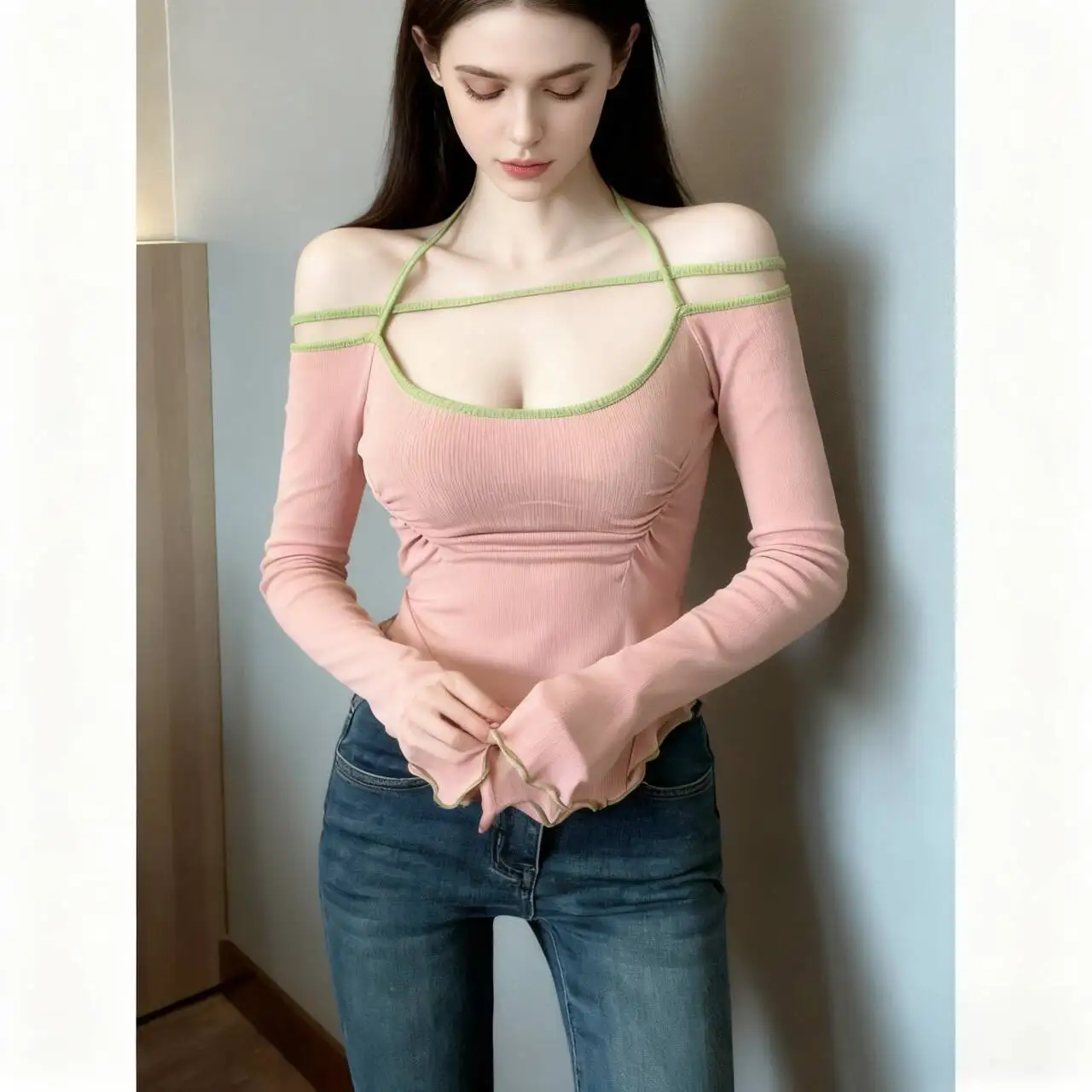

Sweaters Jumpers Pullovers Women Cropped Ladies Mesh Back Athletic Basketball Daily Game Sport Streetwears Performance Fall Warm