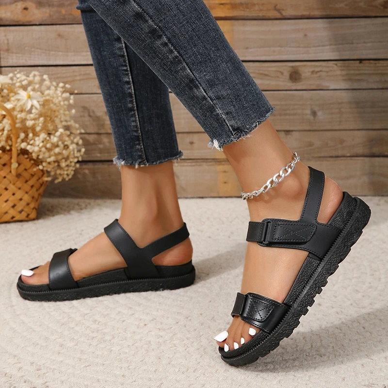 Summer New Fashion, Comfortable, Versatile, Elegant, Casual, Wear-resistant, Thick-soled Beach Sandals for Women, Women's Shoes