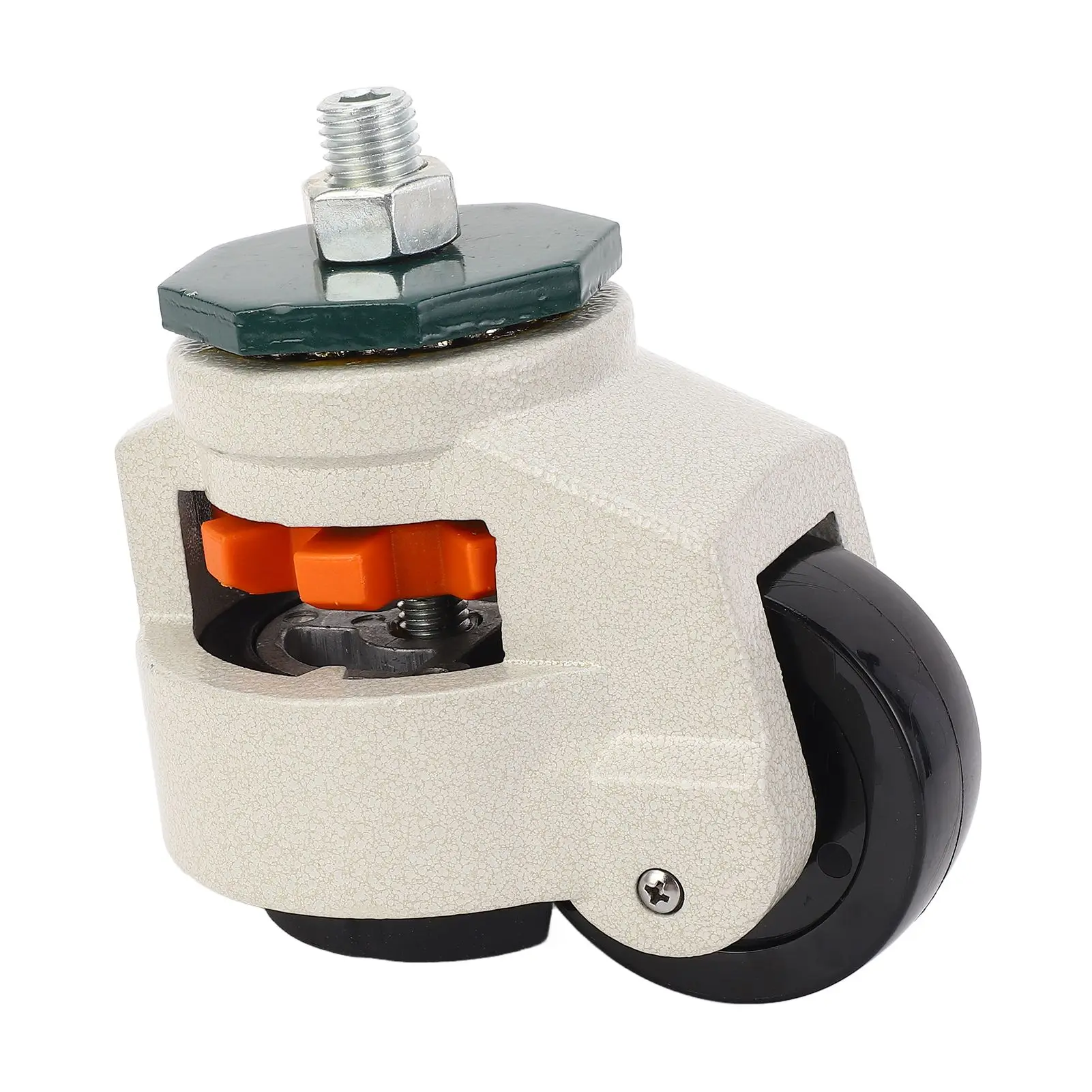 Leveling Stem Caster 75mm Outer Diameter Height Adjustable M16 Threaded Stem Caster Wheel for Workbench Cabinet