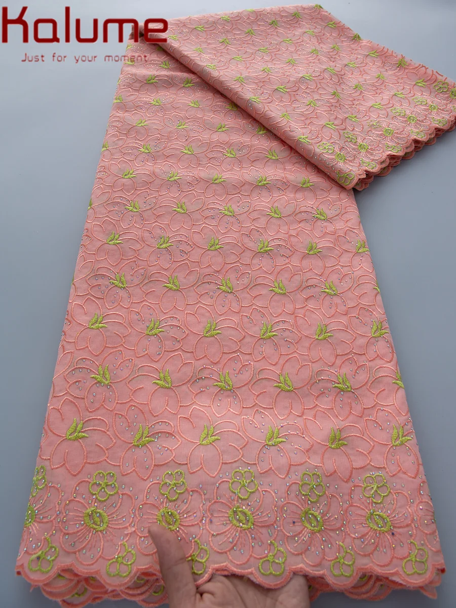 Kalume Swiss Luxury Lace 2026 High Quality Fabrics Nigerian French Lace Fabric With Rhinestone For Elegant Dresses 5Yards A5060