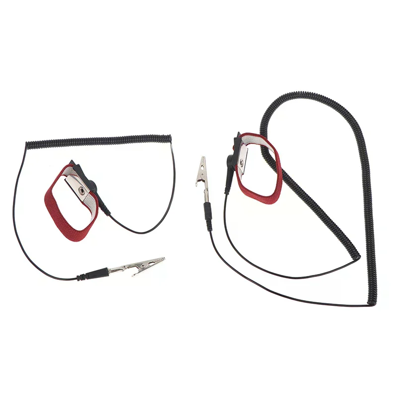 

1 шт. антистатический браслет электростатический проводной регулируемый разрядный кабель ESD ремешок на запястье с запасным браслетом