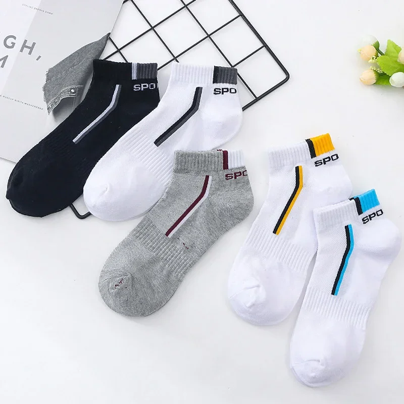 Men Socks Mesh Breathable Short Basketball Socks Summer Cotton Sports Socks Absorb Sweat Ankle Socks Set Meias