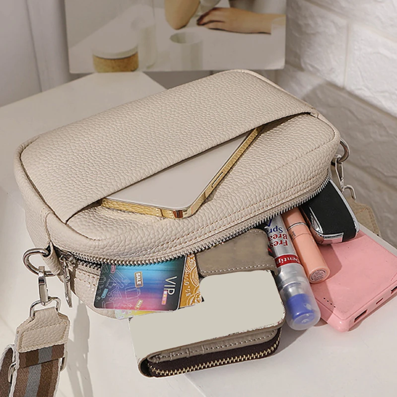 Wide Strap Women Crossbody Bags Solid Classic Ladies Handbags Luxury Square Women Bags Shoulder Crossbody Sling Bags For Femele