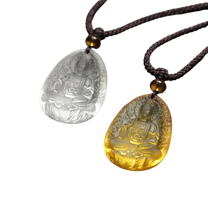 

Guanyin Bodhisattva Pendant Zodiac Guardian Liuli Amulet Necklace Peace Protection Jewelry Gifts