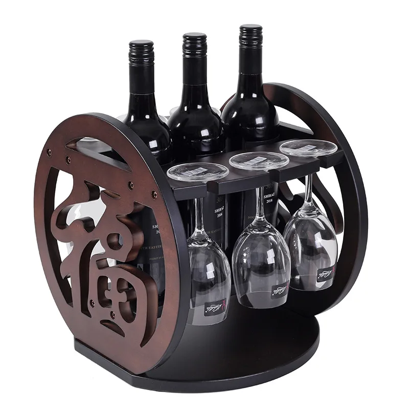 Family Fun Wine Rack Solid Wood European Red