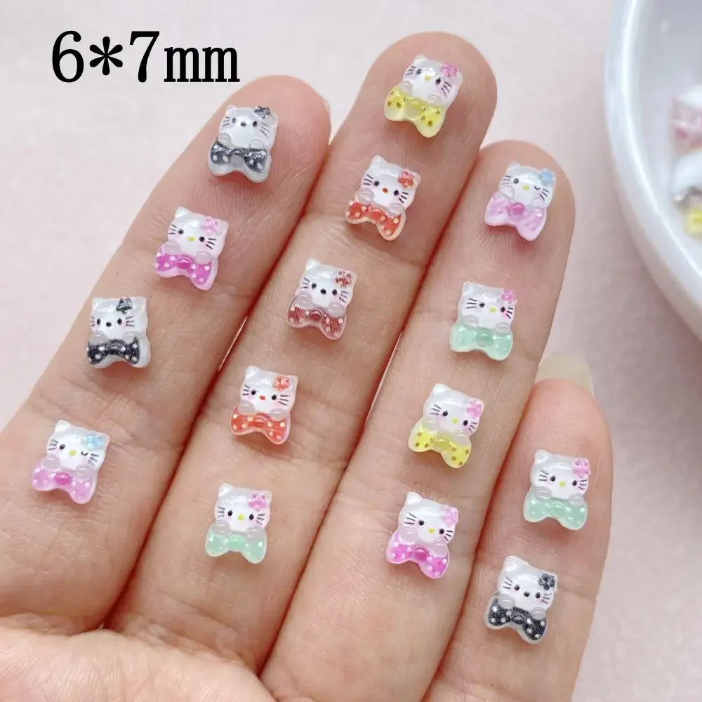 100 Pcs Mixed Resin Cartoon Bow Kitten Flat Back Ornament Jewelry Making Manicure Hairwear Accessorie