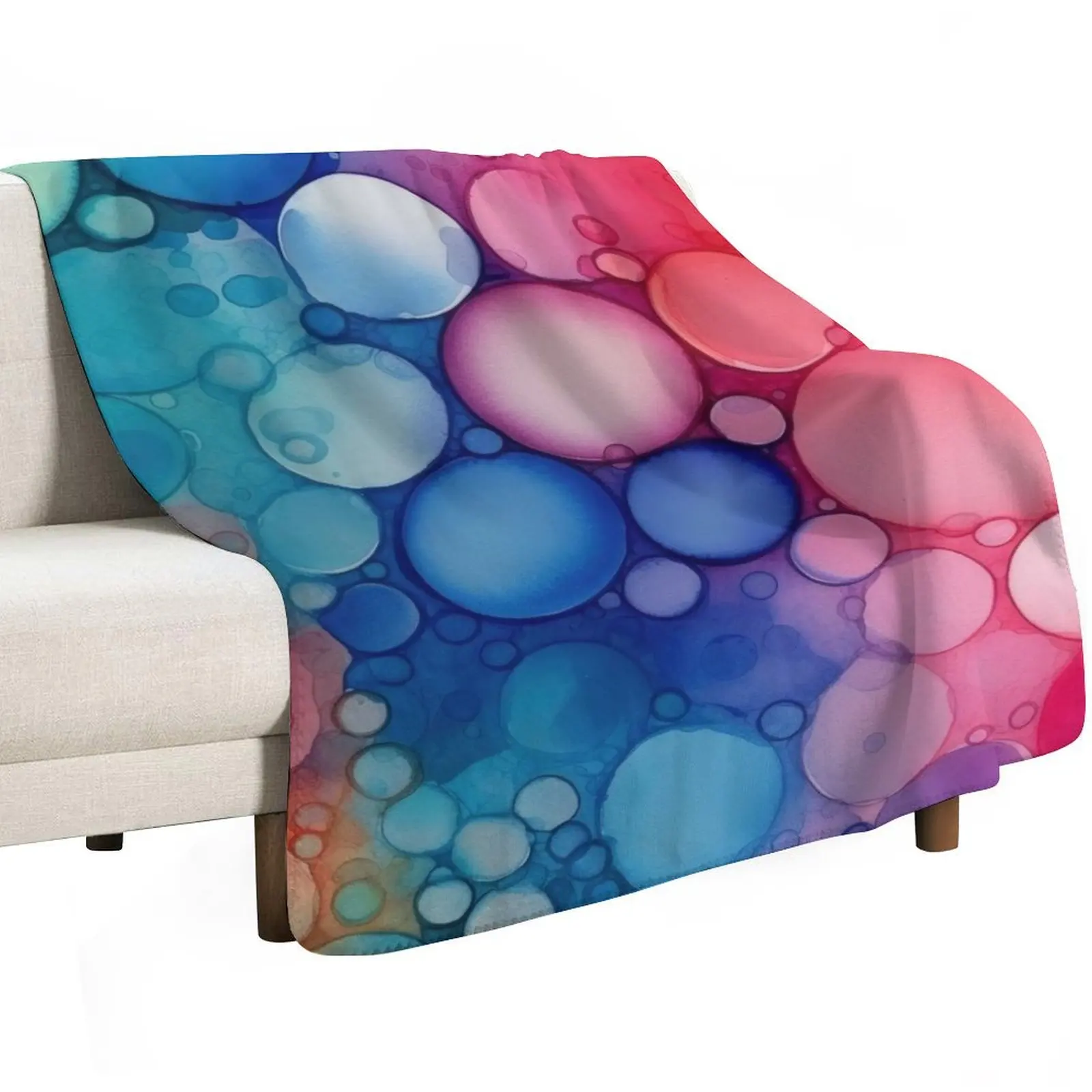 Rainbow Bubbles Throw Blanket decorative Blankets For Bed wednesday Flannel Retros Hairy Blankets