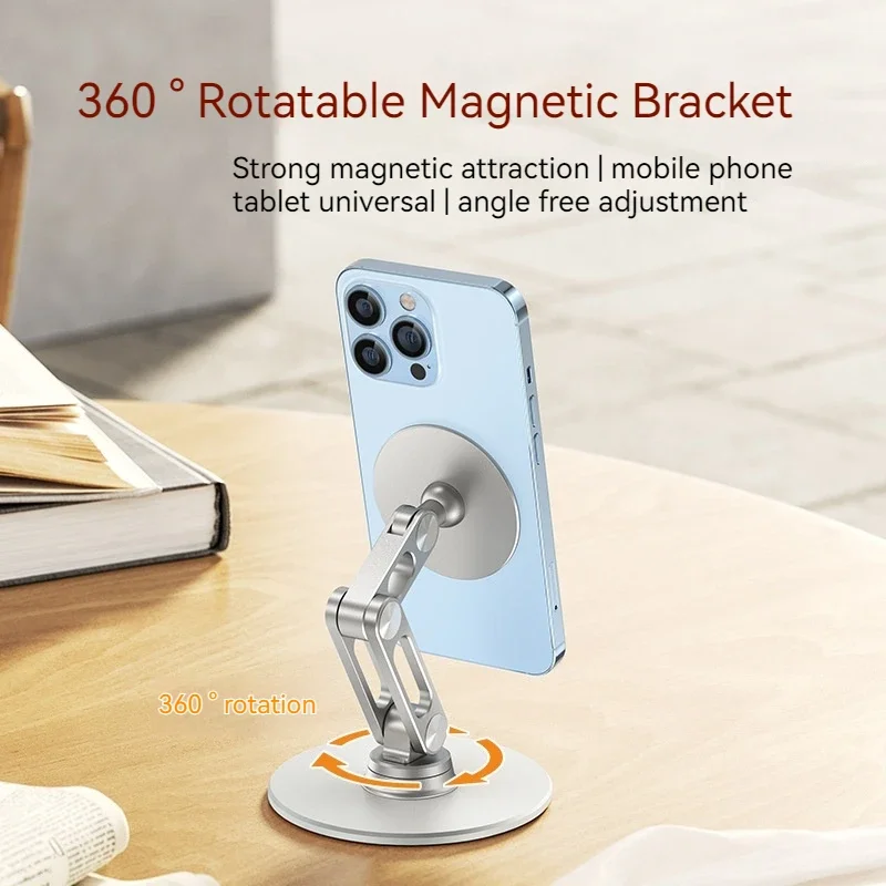 

Desktop Cellphone Stand Aluminum Alloy Magnetic Smartphone Holder Moible Phone Support Bracket for iPhone 12/13/14 Pro Max