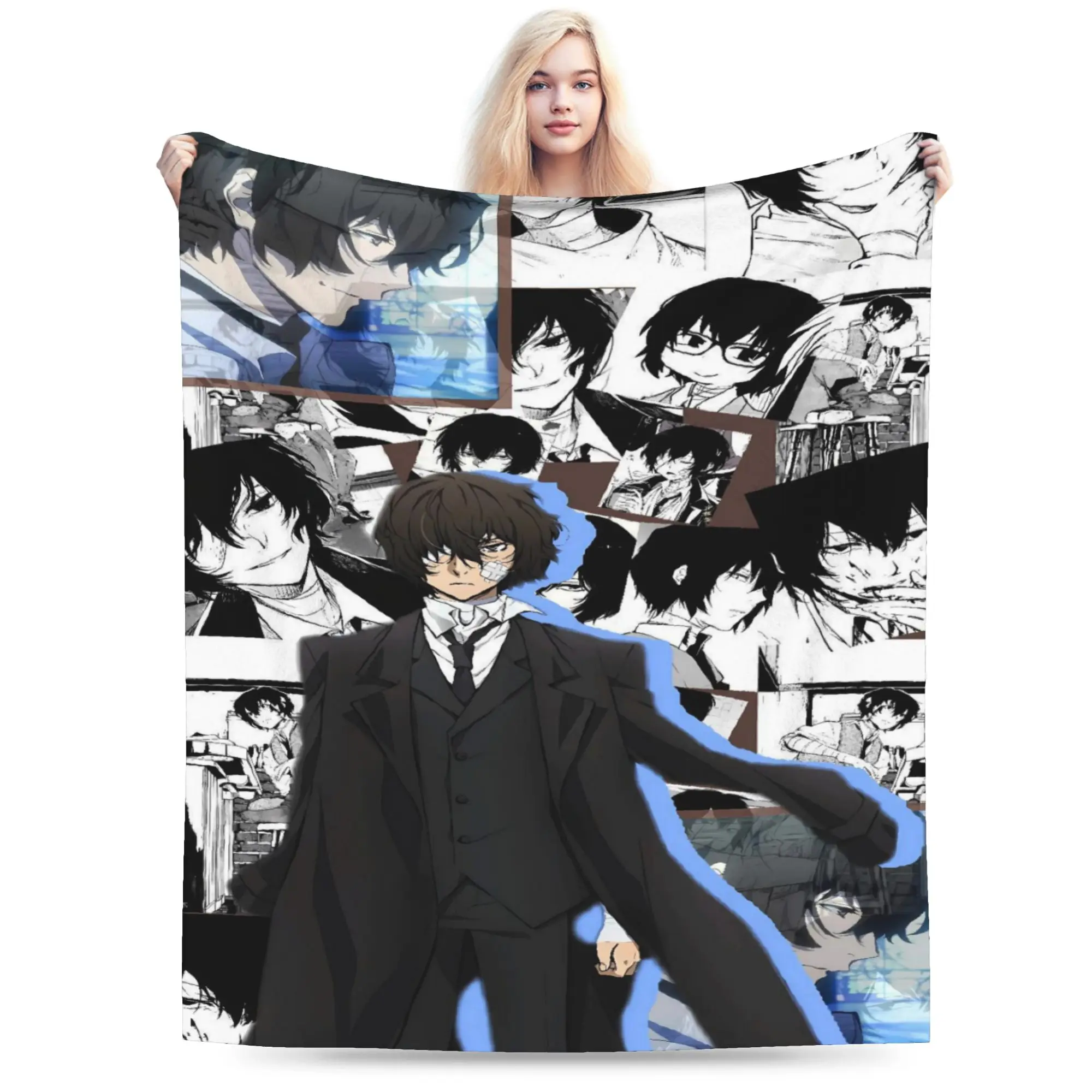 Dazai Bungo Stray Dogs Blanket Quality Super Warm  Throw Blanket Winter Decorative Couch Chair Sofa Bed Novelty Bedspread