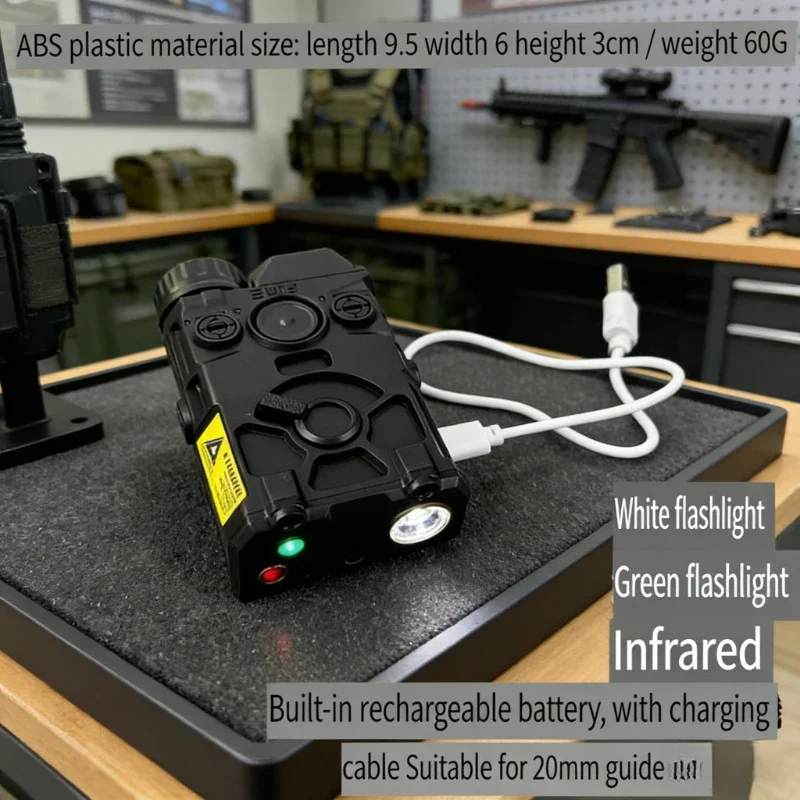 

Тактический лазерный фонарь OGL, 3-в-1 функции, крепление на 20-мм планку, USB-перезаряжаемый, для игрушечного оружия и охоты