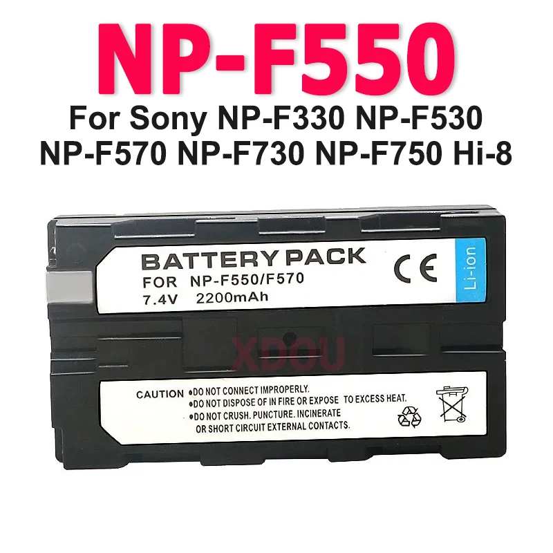 For NP-F550 NP-F570 Camera Battery 2200mAh Rechargeable Li-ion Battery For Sony NP-F330 NP-F530 NP-F570 NP-F730 NP-F750 Hi-8