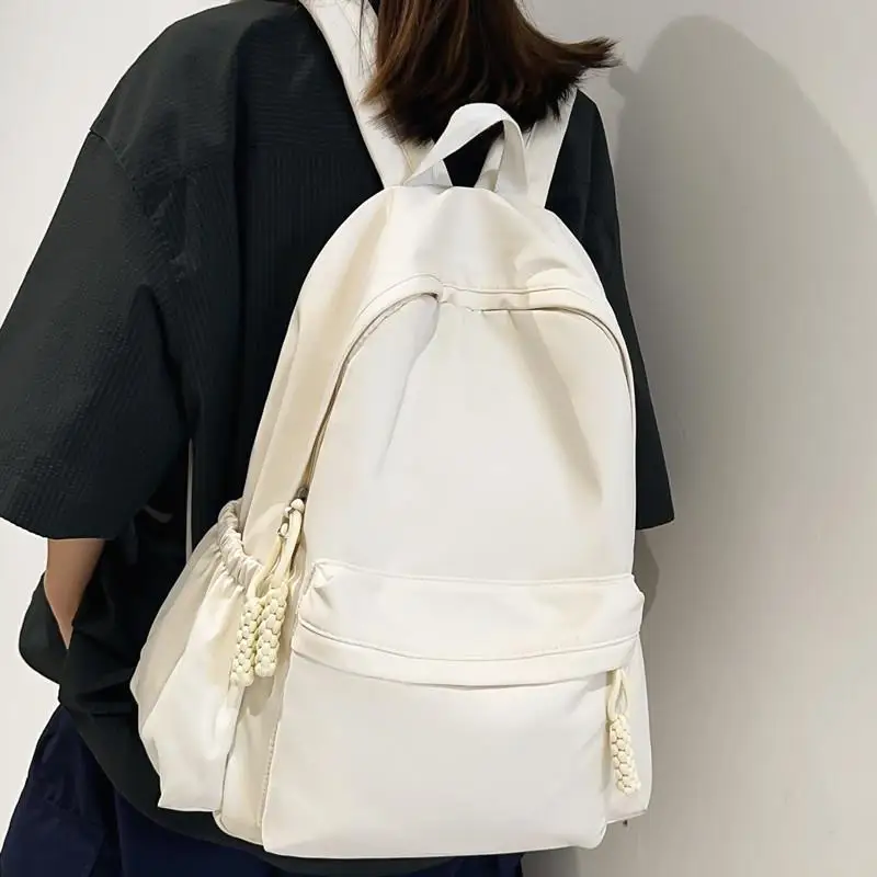 Lightweight Women's Backpack Large Capacity Double Shoulder Computer Bag School Bag Campus Bag Soft Polyester Fiber Material