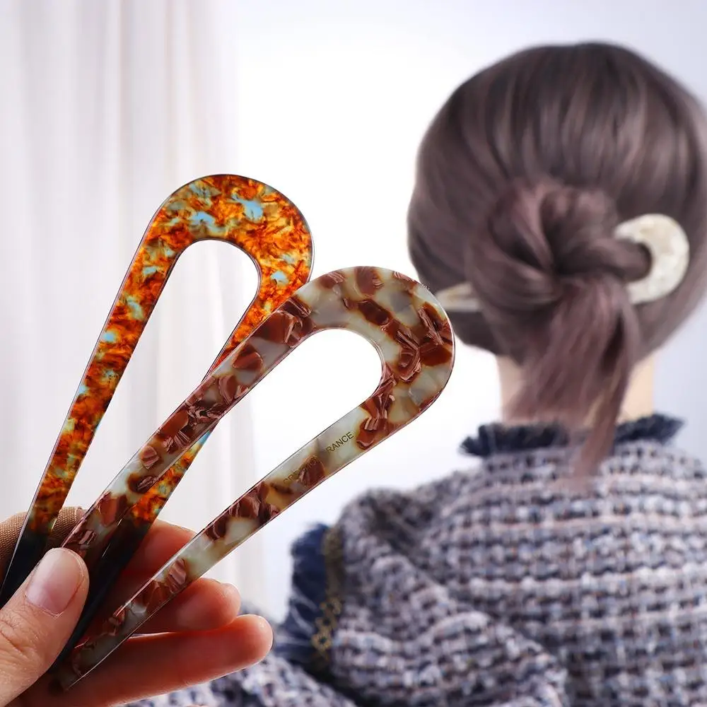 Temperament Hairpins Braided Hairpins Korean Hair Clips Chinese Hair Fork Acetate Hair Sticks Women Hairpins Hanfu Hair Sticks