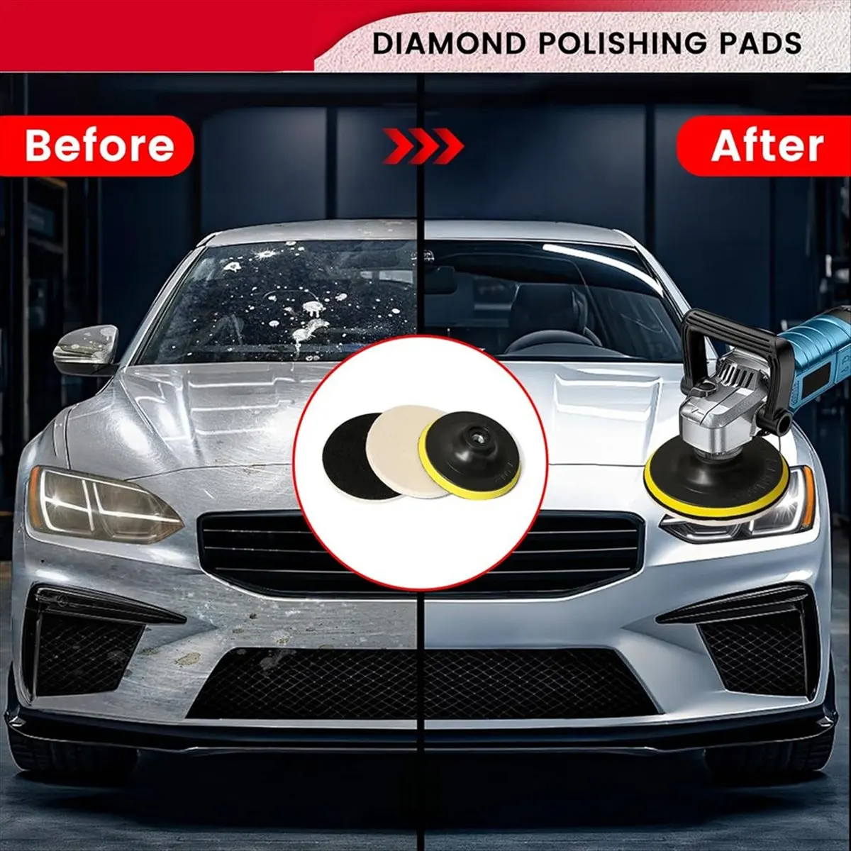 

Изысканный набор из 15 4-дюймовых полировальных подушечек, для дрели, шлифовальной машины, полировщика, набора для влажной/сухой полировки с подкладкой 5/8 дюйма-11