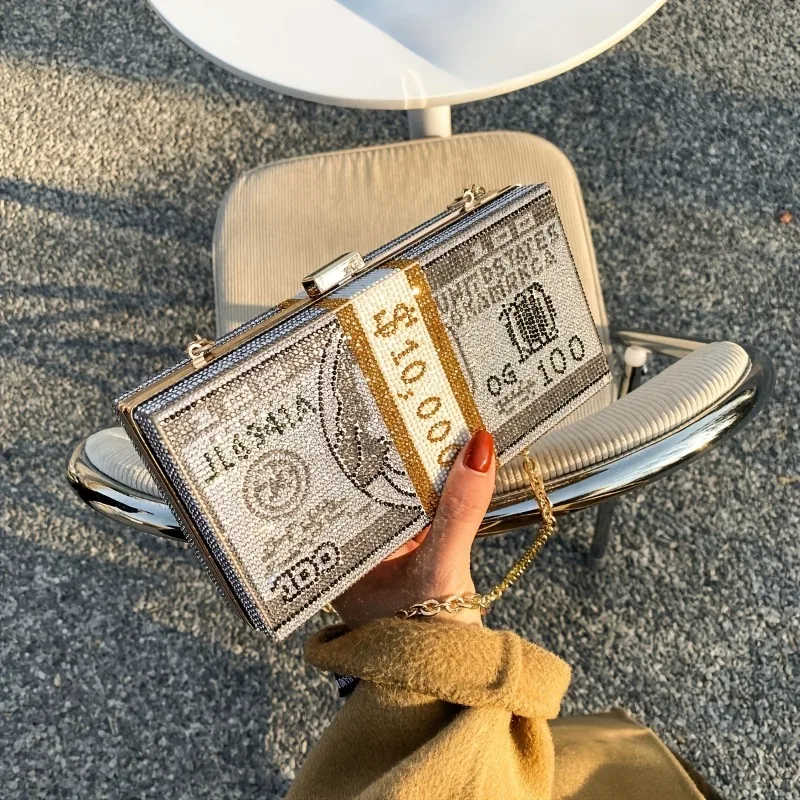 1pcs Polyester Evening Bag Secure Metal Clasp Closure Fit Themed Parties Stage Luxurious Vibe Fashionable Removable Chain Purse