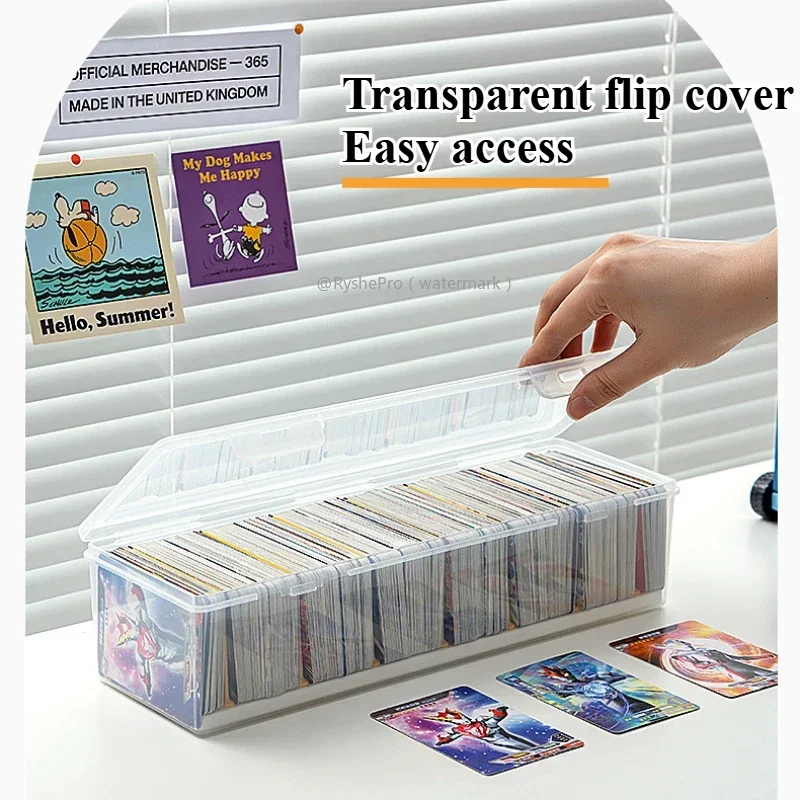 Pojemnik z przezroczystego plastiku z przegródkami, pojemność 700+, organizer 2L na karty kolekcjonerskie, duży pojemnik na karty do gier, baseball, MTG, standardowe etui na karty