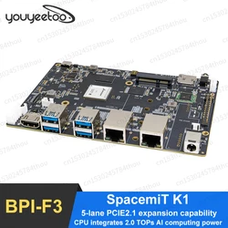 Banana Pi BPI-F3 SpacemiT K1 8-core RISC-V-chip 4G LPDDR4 16G eMMC 2.0TOPs AI rekenkracht Industriële kwaliteit ontwikkelingsbord