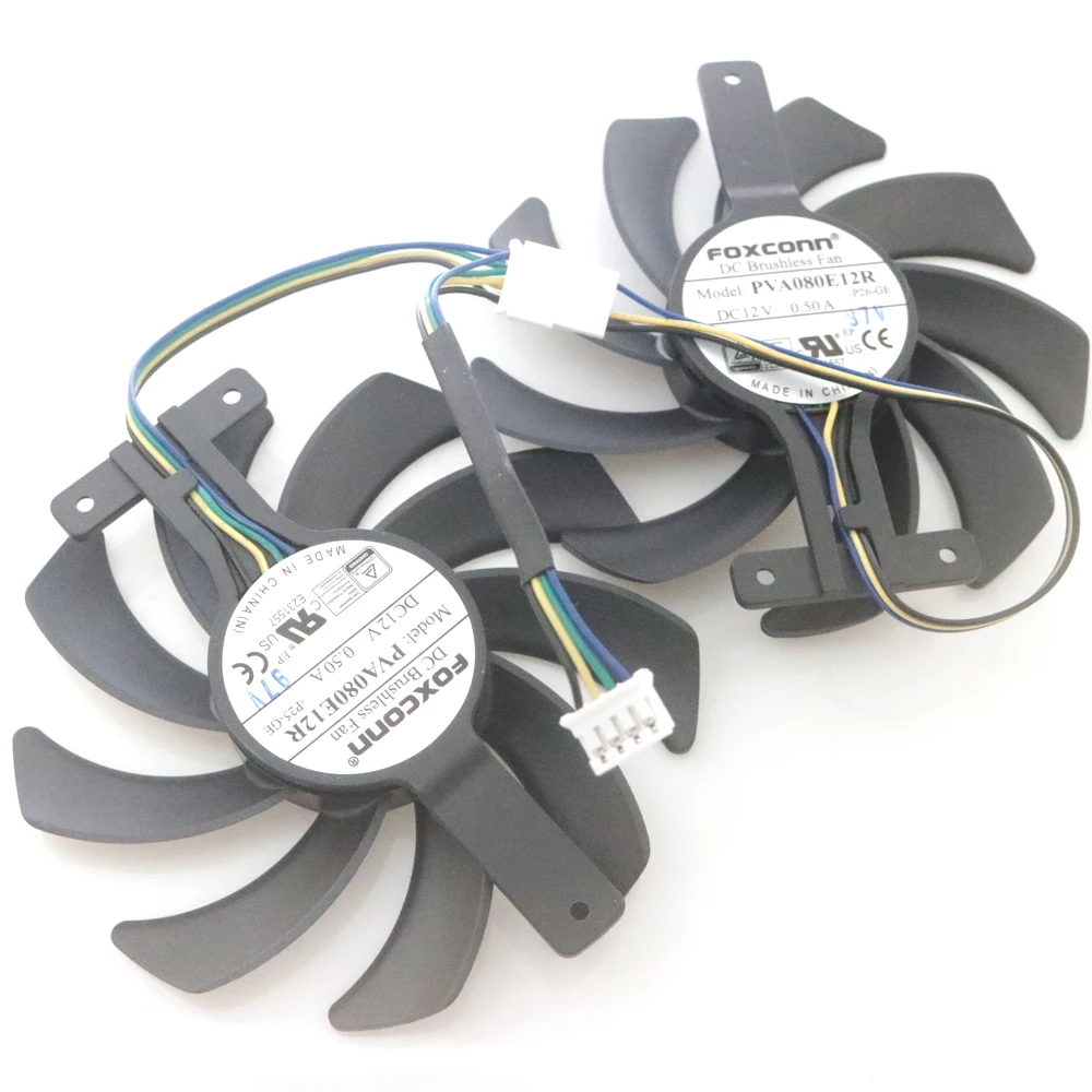 Pva080e12r 85mm 12v 0.50a 4pin vga ventilador para zotac gaming gtx1660 ventilador duplo placa gráfica de vídeo cooler ventilador de refrigeração