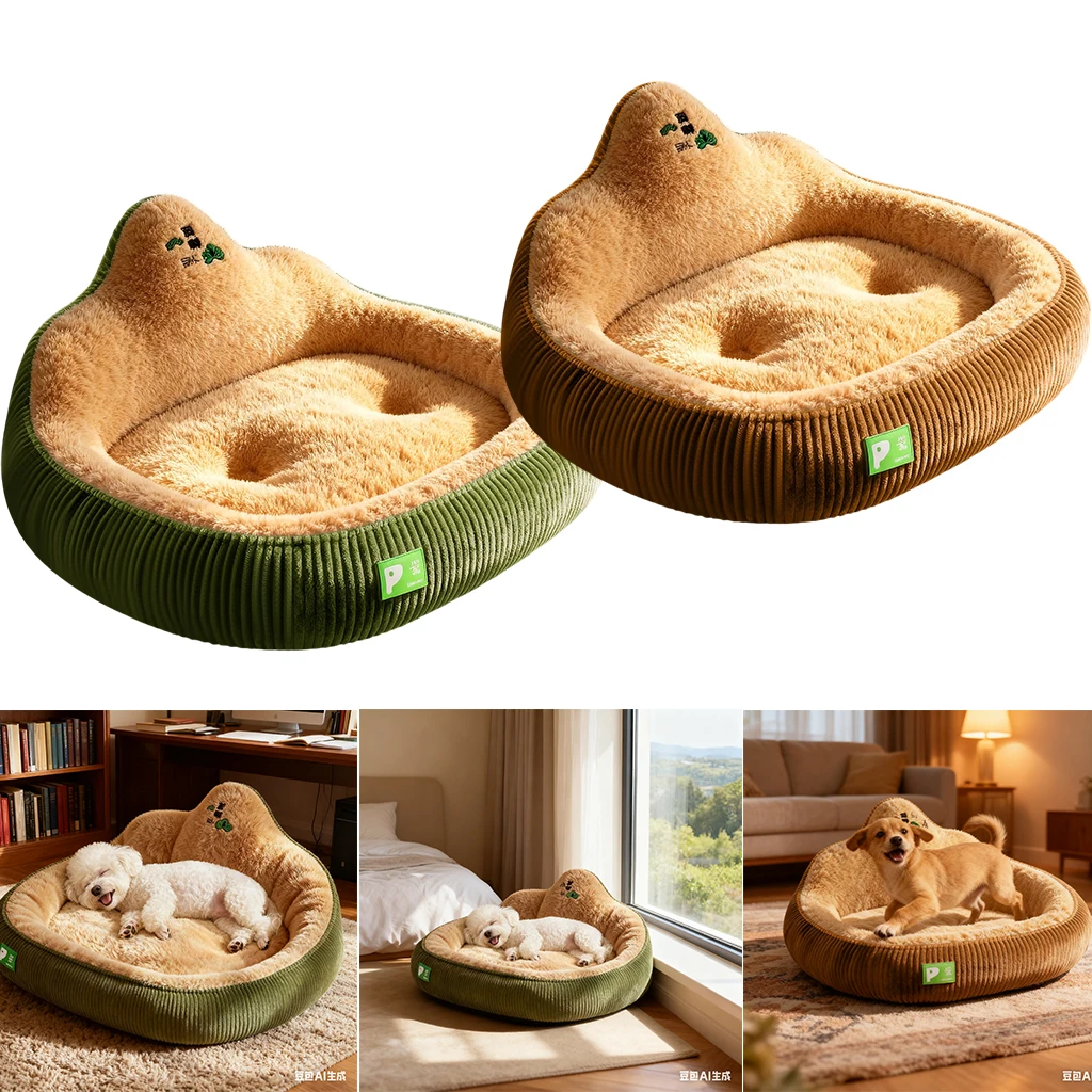Fortune Tree Backrest Pet Nest Cat Mat Winter Warm Dog Bed ForSmall Dog Cushion Breathable Cat Cushion Thicken Dog House Pet Bed