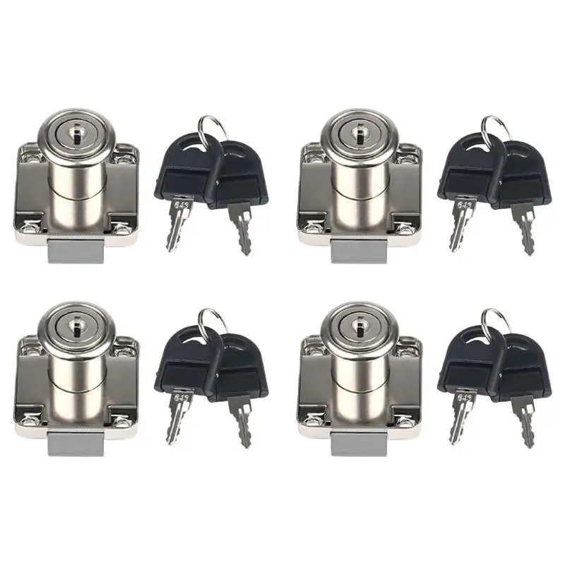 

652F 4Pcs Heavy Duty Cabinet Lock Drawer Furniture Lock Cupboard Desk Hasp Latches Furniture Locks Hardware Enduring