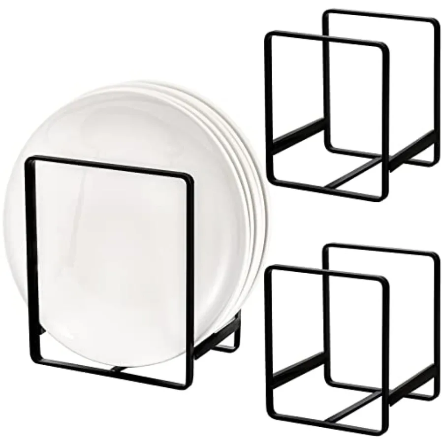 

3 Pieces Metal Dish Organizer Plate Organizer for Cabinet Kitchen Storage Cabinet Organizer for Plates Pots and Pans 2 Sizes