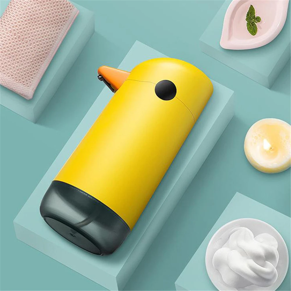 Automatic Foam Soap Dispenser Touchless Yellow Duck Liquid Soap Dispenser for Washing Machine Bathroom 220ml Foaming Hand Washer