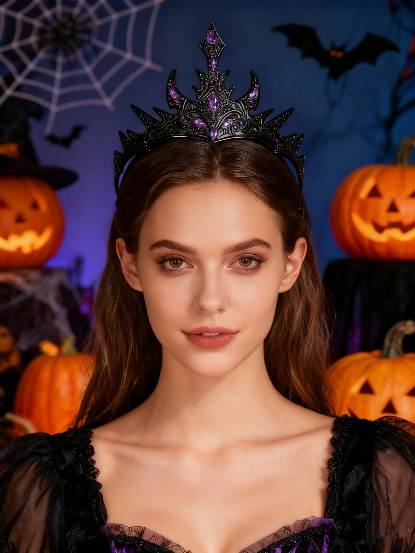 Elegant European Style Cosplay Prop Headwear Crown Fashionable Exaggerated Hair Accessory Decorative Royal Tiara