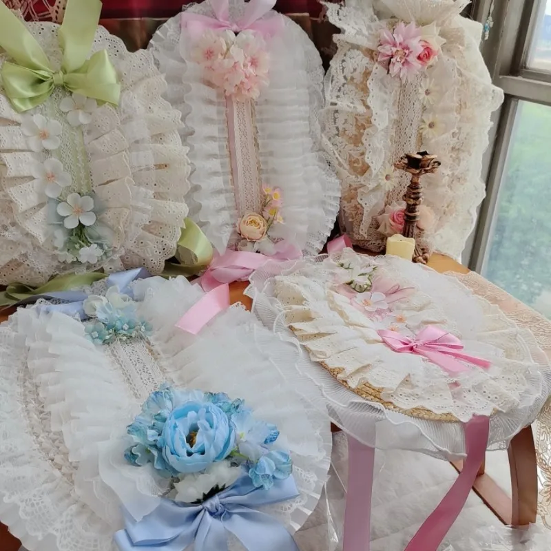 Japanese Handmade Original Lolita Hanyang Eclectic Hat Girl Ponet BNT Pastoral Lace Bow Cla Lolita Straw Hats for Women
