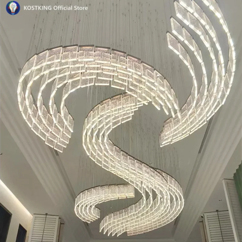 

Custom Modern Indoor LED Pendant Light Acrylic Decorative Chandelier for Hotels Remote Control ODM Supply