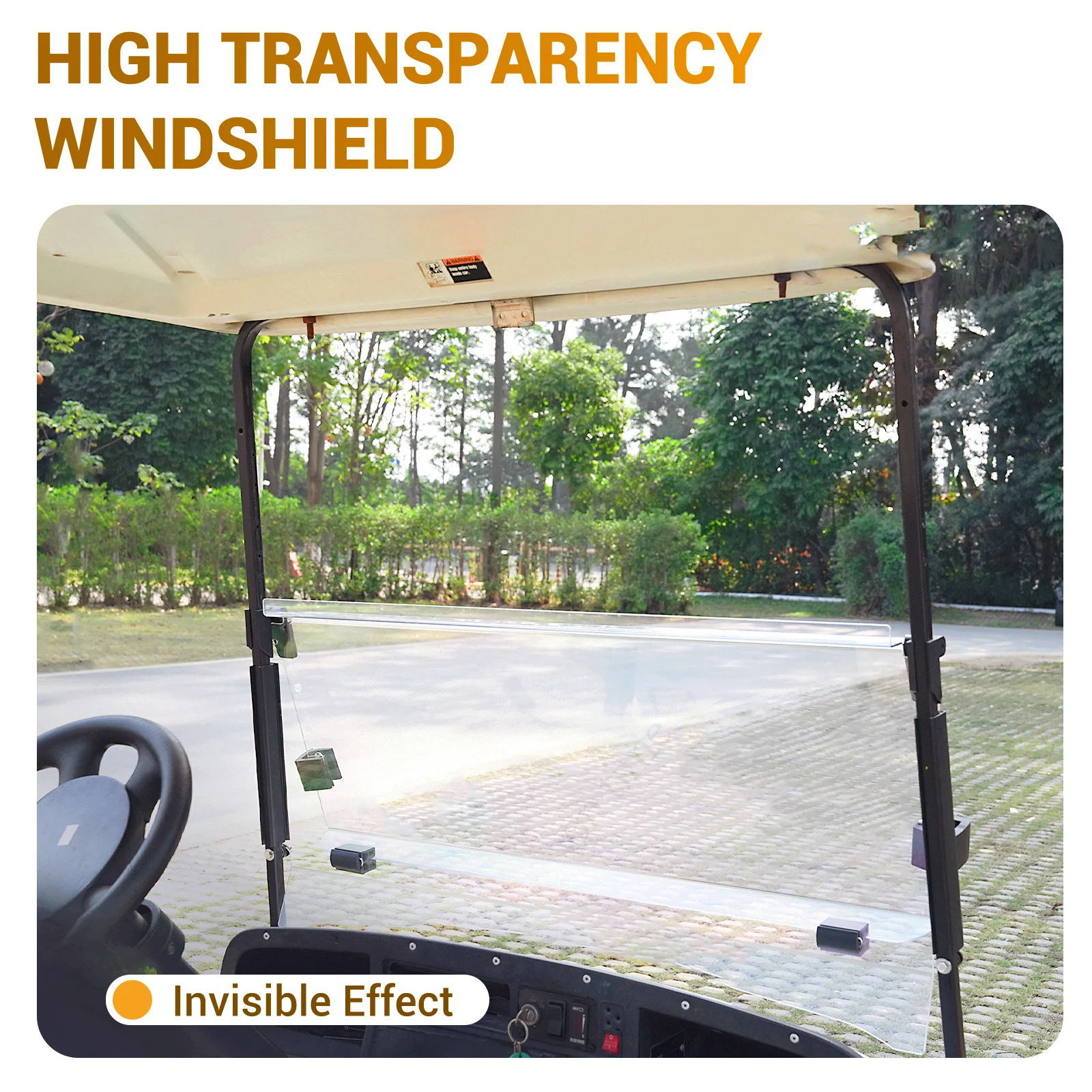 Golf Cart Fold Down Tinted /Clear Windshield for EZGO TXT/Medalist G&E 1995-2013 Non-Friable PC Windscreen#74910-G01