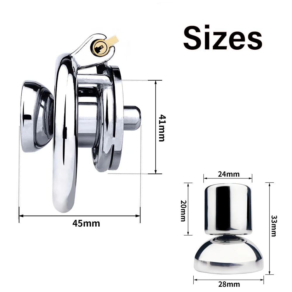 New Inverted Plugged Cylinder Chastity Cage With Dildo for Couple 콕링 Stainless Steel Cock Penis Rings 정조대 Adults Games Sex Toys