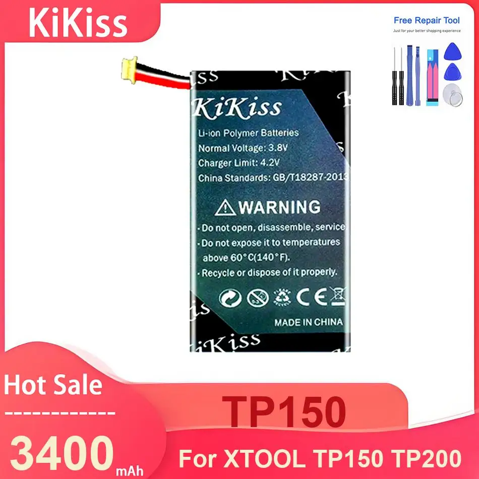 

KiKiss Battery For XTOOL TP150 TP200 Car ,TP150 3400mAh Batteries